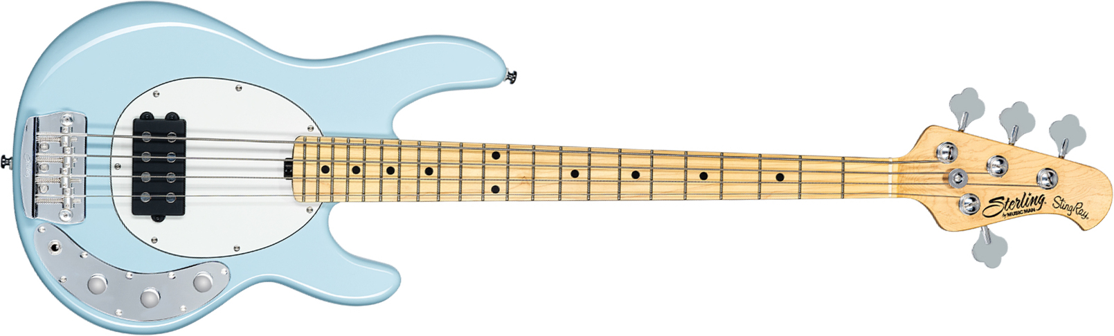 Sterling By Musicman Stingray Rayss4 Short Scale H Mn - Daphne Blue - Electric bass for kids - Main picture