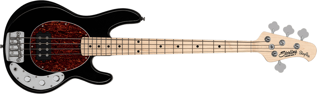 Sterling By Musicman Stingray Rayss4 Short Scale H Mn - Black - Electric bass for kids - Main picture