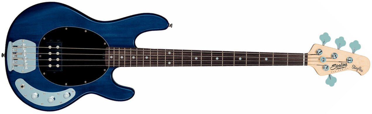 Sterling By Musicman Sub Ray4 Active Jat - Trans Blue Satin - Solid body electric bass - Main picture