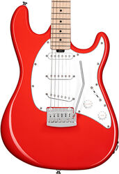 Str shape electric guitar Sterling by musicman Cutlass CT30SSS (MN) - Fiesta red