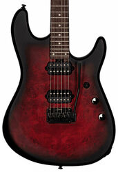 Str shape electric guitar Sterling by musicman Jason Richardson6 Cutlass - Dark scarlet burst satin