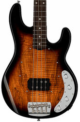 Solid body electric bass Sterling by musicman Stingray Ray34SM (RW) - 3 tone sunburst