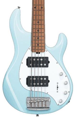 Solid body electric bass Sterling by musicman Stingray 5 Ray35HH 5-String (MN) - Daphne blue