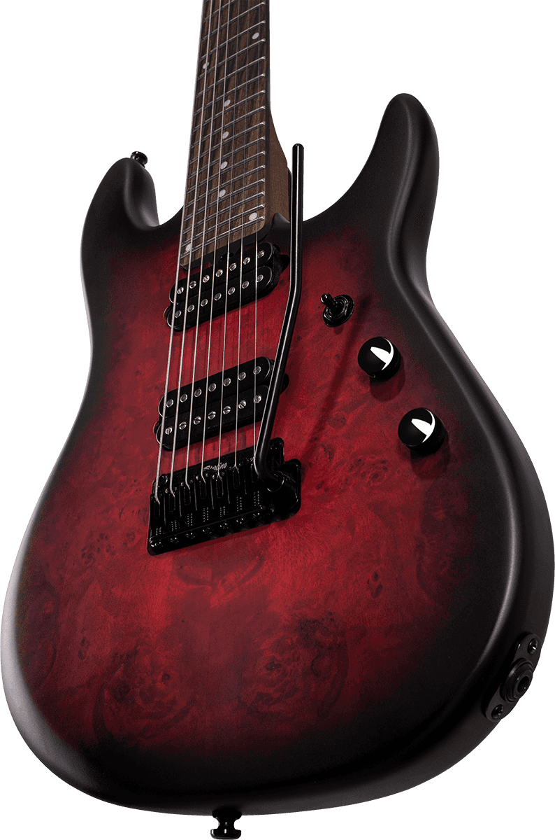 Sterling By Musicman Jason Richardson Cutlass 7c 2h Trem Rw - Dark Scarlet Burst Satin - 7 string electric guitar - Variation 5