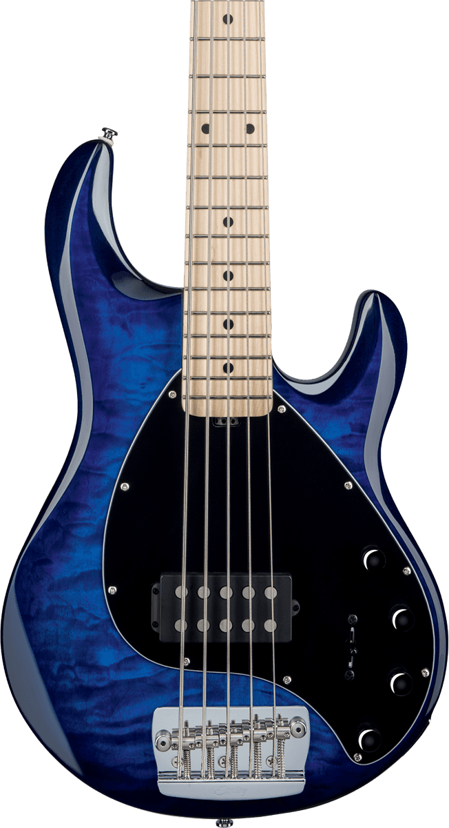 Sterling By Musicman Stingray5 Ray35qm 5-cordes Active Mn - Neptune Blue - Solid body electric bass - Variation 1