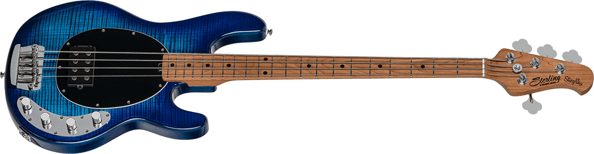 Sterling By Musicman Stingray Ray34fm H Active Mn - Neptune Blue - Solid body electric bass - Variation 1