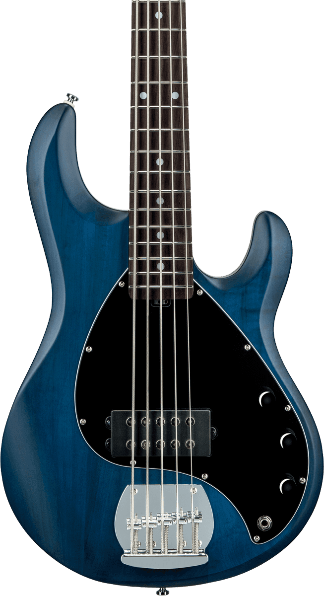 Sterling by musicman SUB Ray5 (JAT) - trans blue satin Solid body 