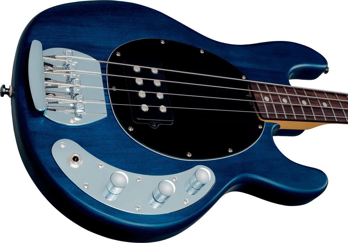 Sterling by musicman SUB Ray4 (JAT) - trans blue satin Solid body 