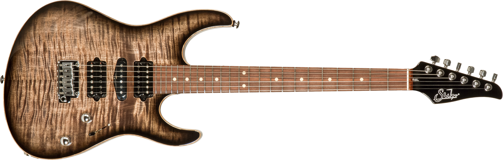 Suhr Modern Plus 01-mdp-0060 Hsh Trem Pf #72948 - Trans Charcoal Burst - Str shape electric guitar - Main picture