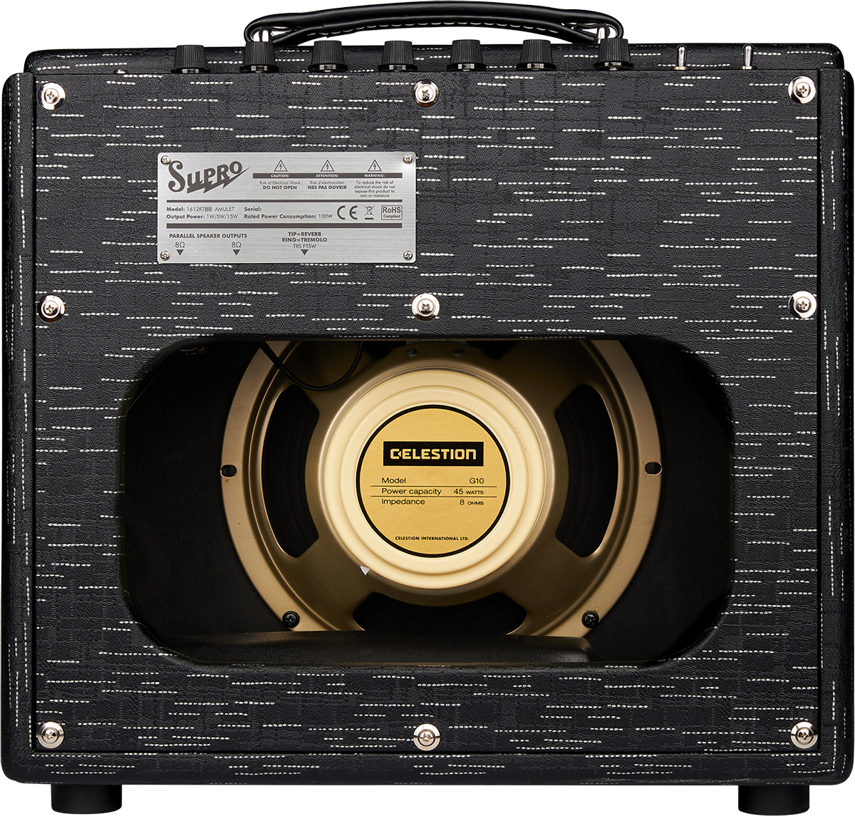 Supro Amulet 1x10 Combo 1/5/10w 1x10 6l6 Black & Black - Electric guitar combo amp - Variation 2
