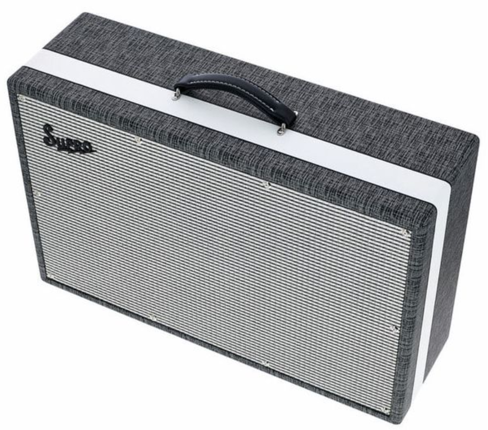 Supro Black Magick Cab 2x12 150w 4/16-ohms Black Rhino Hide - Electric guitar amp cabinet - Variation 1