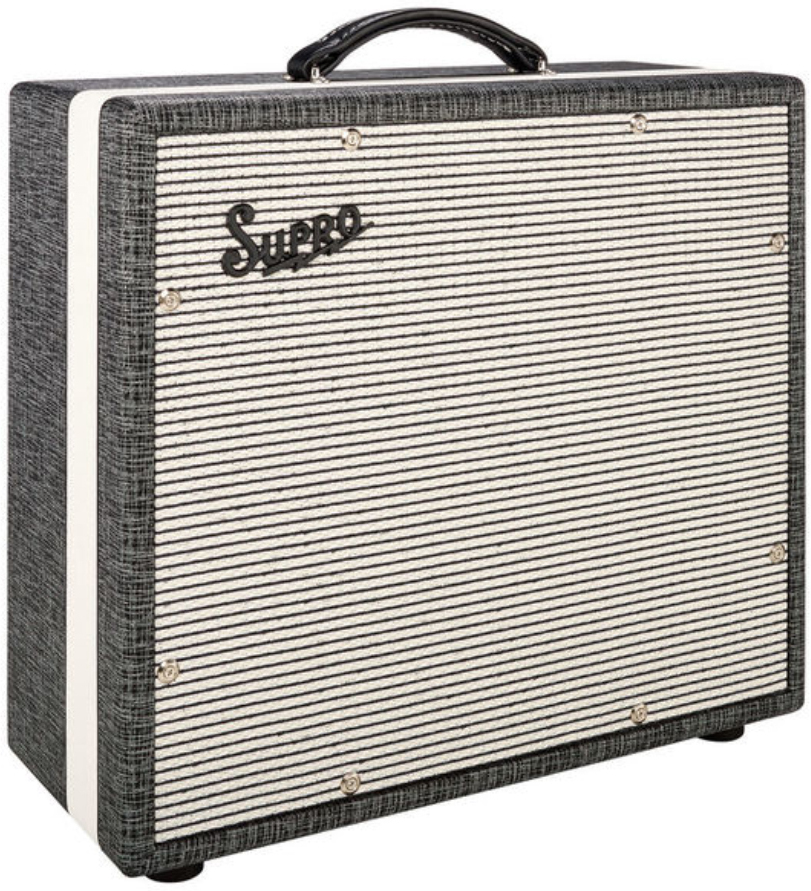 Supro Black Magick Cab 1x12 75w 8-ohms Black Rhino Hide - Electric guitar amp cabinet - Main picture