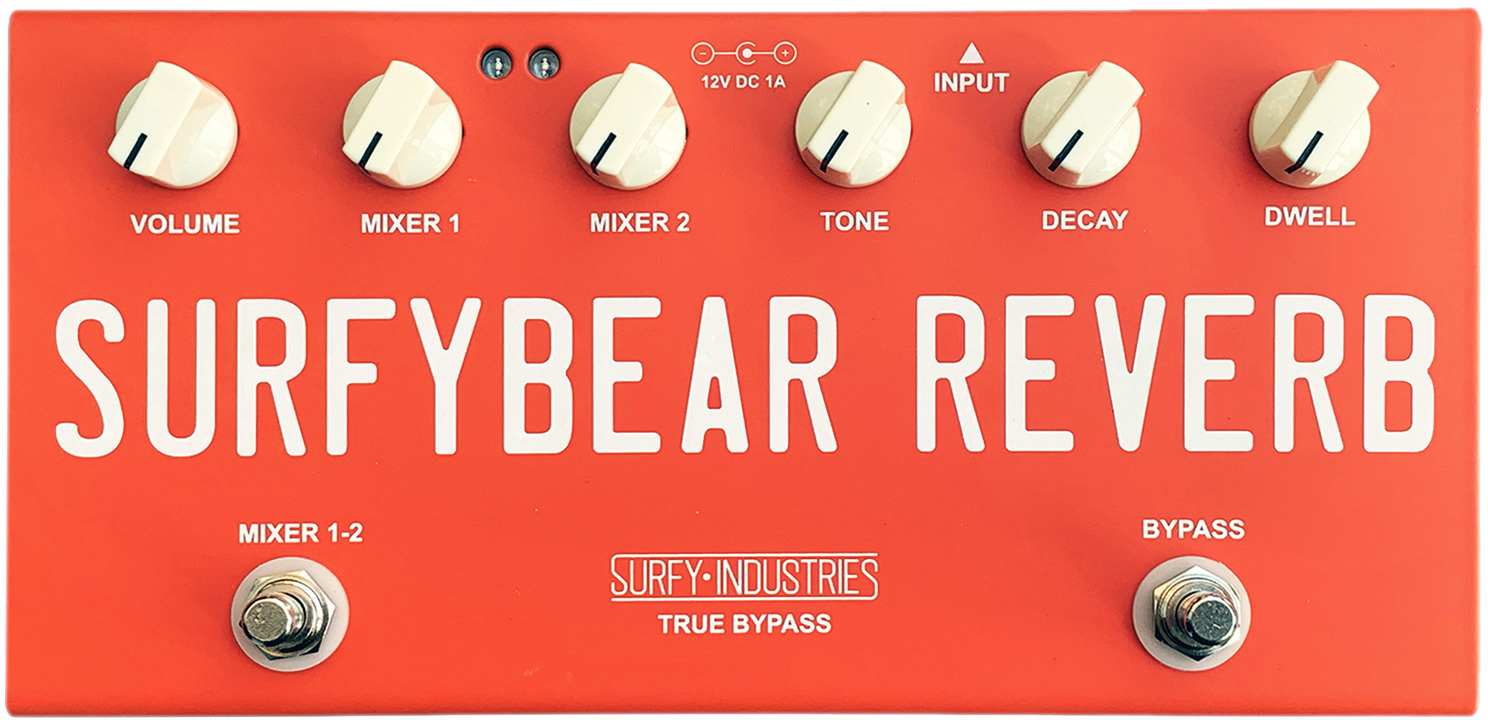 Surfy Industries Surfybear Compact Reverb Red - Reverb, delay & echo effect pedal - Main picture