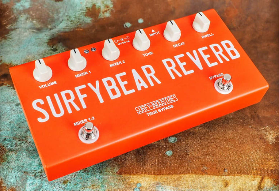 Surfy Industries Surfybear Compact Reverb Red - Reverb, delay & echo effect pedal - Variation 2