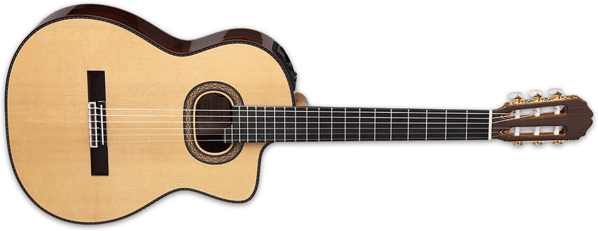 Takamine Dh90 Hirade Jap 4/4 Epicea Palissandre Eb - Natural - Classical guitar 4/4 size - Main picture
