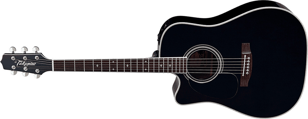 Takamine Ef341sclh Legacy Japan Dreadnought Cw Gaucher Epicea Erable Ct4bii - Black - Electro acoustic guitar - Main picture