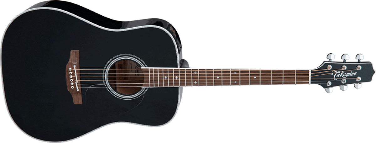 Takamine Ft341 Dreadnought Electro Epicea Erable Rw - Gloss Black - Electro acoustic guitar - Main picture