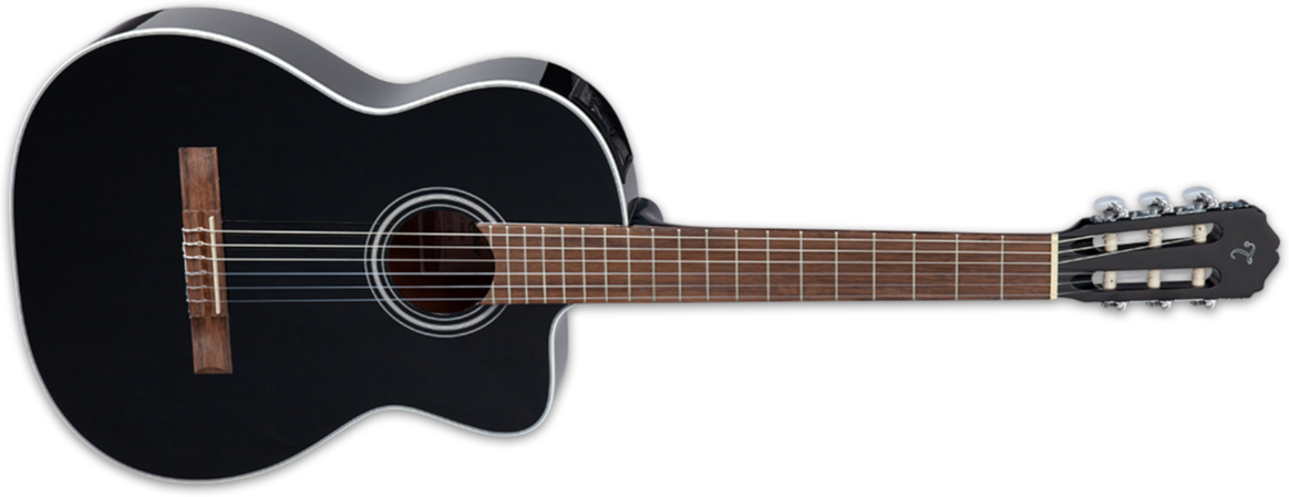 Takamine Gc2ceblk Cw Electro Epicea Sapelle Lau - Black - Classical guitar 4/4 size - Main picture