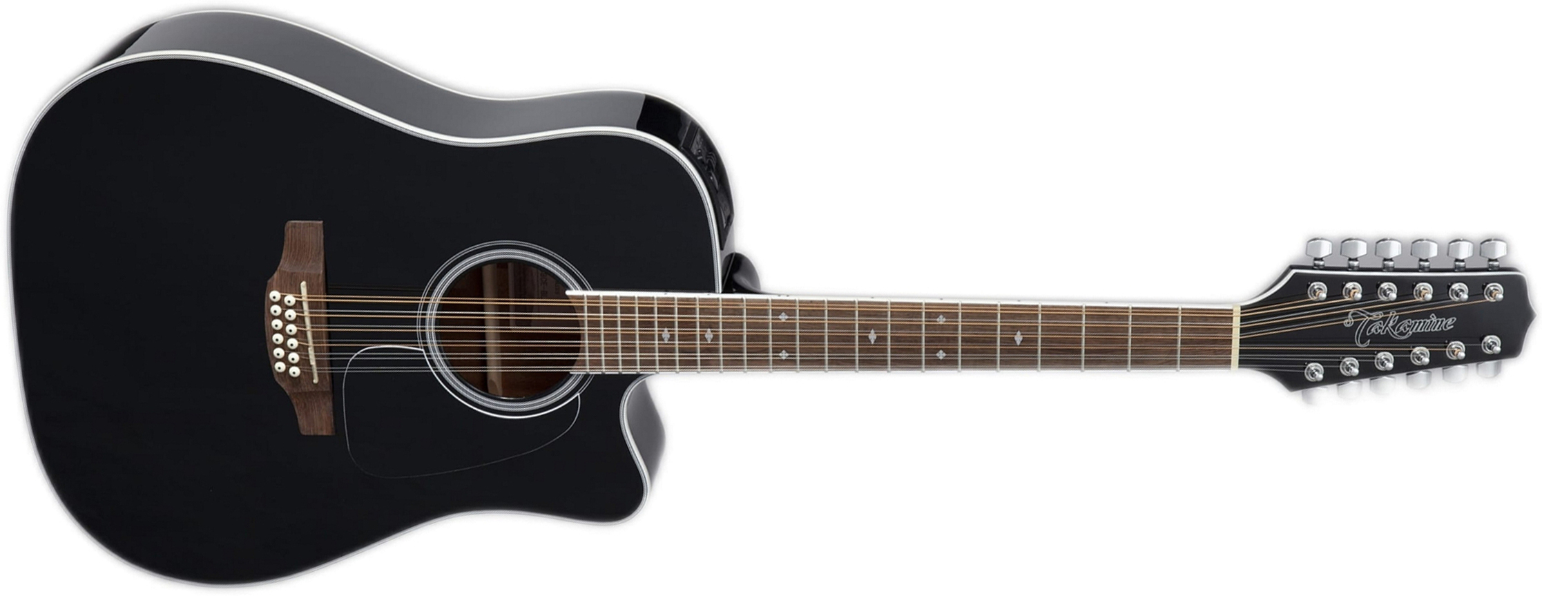 Takamine Gd38ce Blk Dreadnought Cw 12c Epicea Acajou Ova - Black - Electro acoustic guitar - Main picture