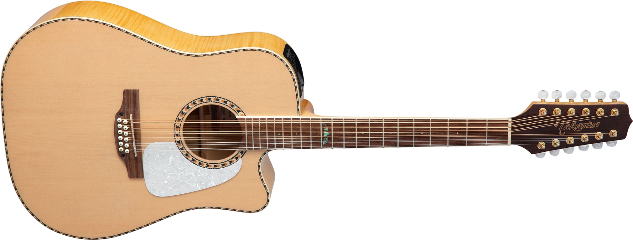 Takamine Gd74ce-12unat Dreadnought Cw 12c Epicea Erable Lau - Natural - Folk guitar - Main picture