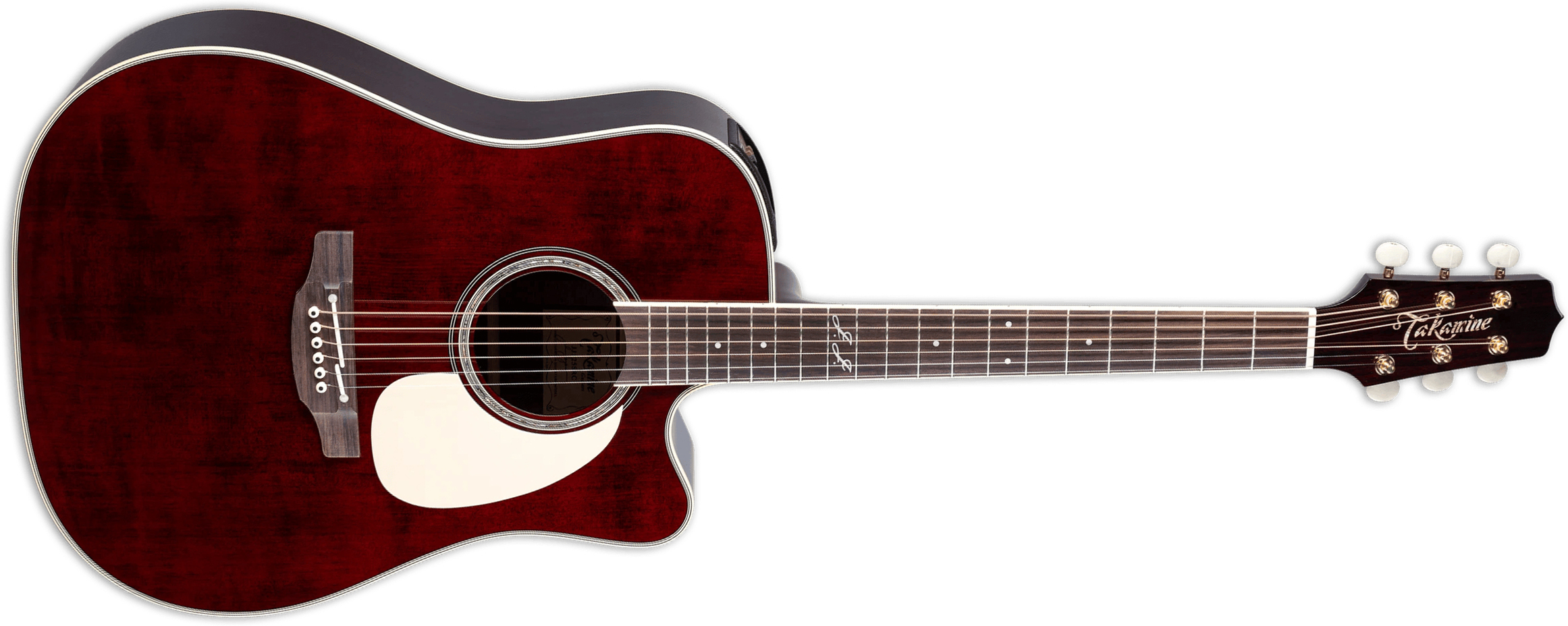 Takamine John Jorgenson Jj325src Jap Signature Epicea Ovangkol Rw - Gloss Red Stain - Folk guitar - Main picture