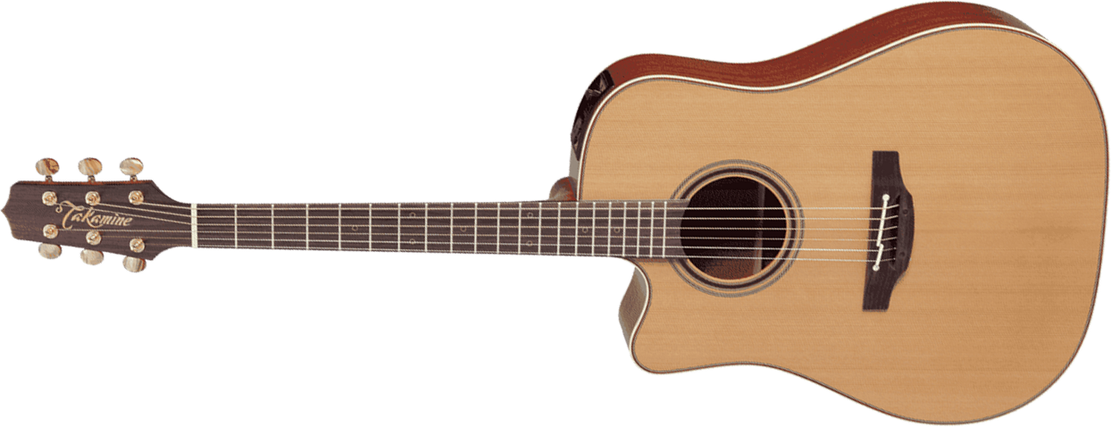 Takamine P3dclh Pro Japan Dreadnought Cw Gaucher Cedre Sapele - Natural Satin - Electro acoustic guitar - Main picture