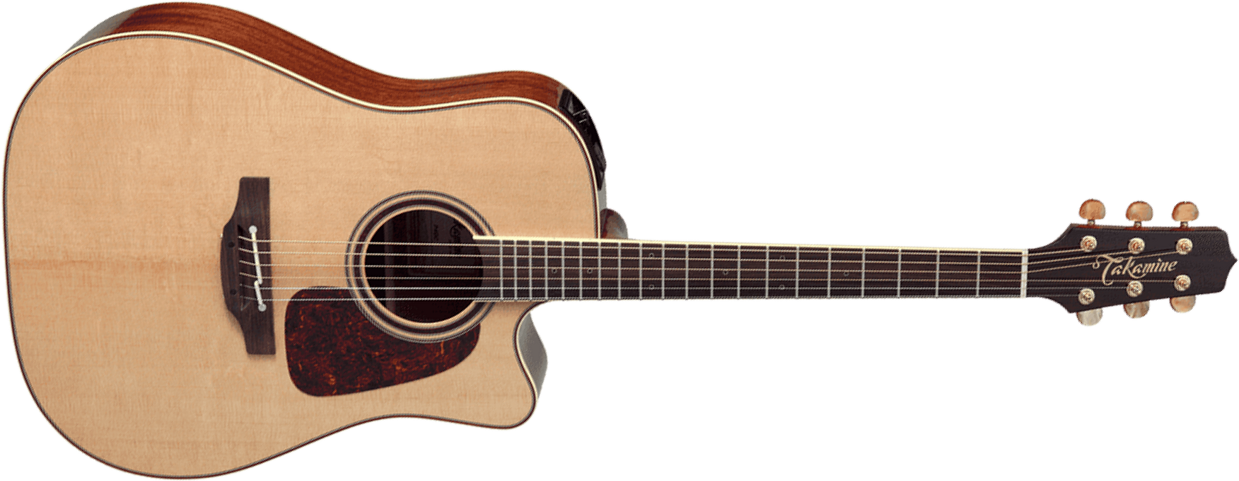 Takamine P4dc Pro Series Japan Dreadnought Cw Epicea Sapele - Natural Gloss - Electro acoustic guitar - Main picture
