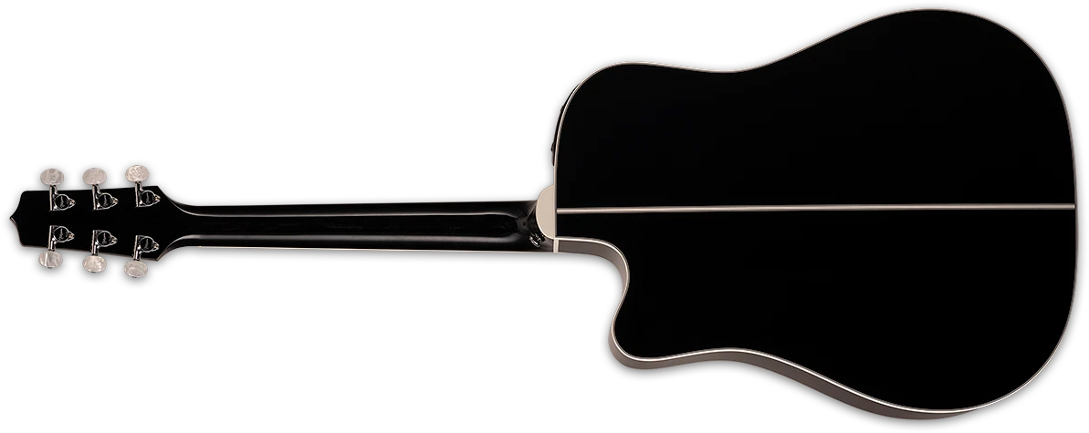 Takamine Ef341dx Jap Dreadnought Cw Cedre Erable Rw - Black - Folk guitar - Variation 1