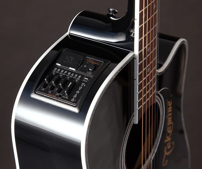 Takamine Ef341dx Jap Dreadnought Cw Cedre Erable Rw - Black - Folk guitar - Variation 2