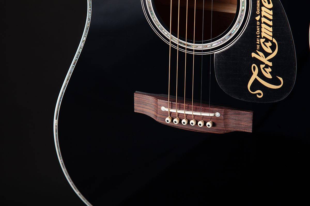 Takamine Ef341dx Jap Dreadnought Cw Cedre Erable Rw - Black - Folk guitar - Variation 3