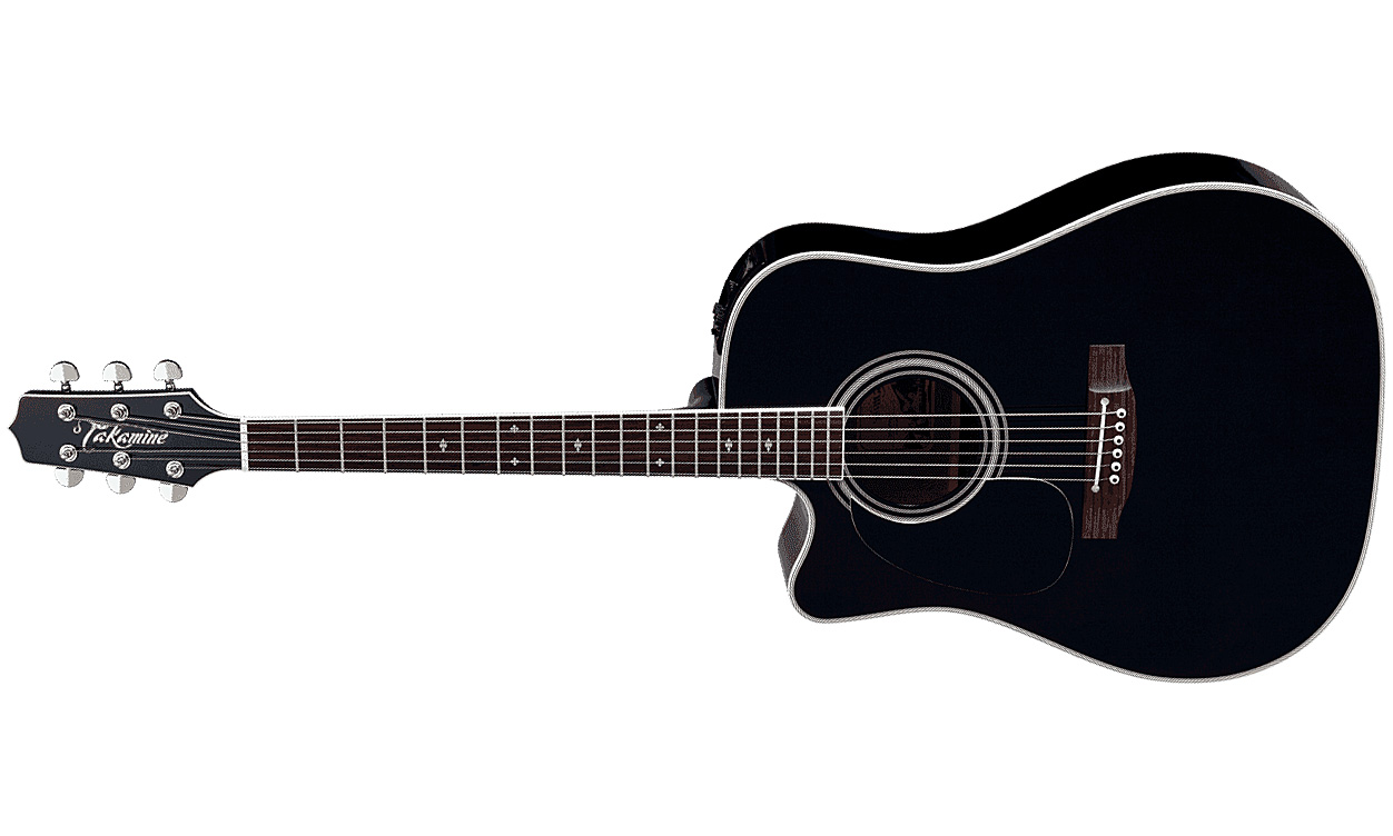 Takamine Ef341sclh Legacy Japan Dreadnought Cw Gaucher Epicea Erable Ct4bii - Black - Electro acoustic guitar - Variation 1