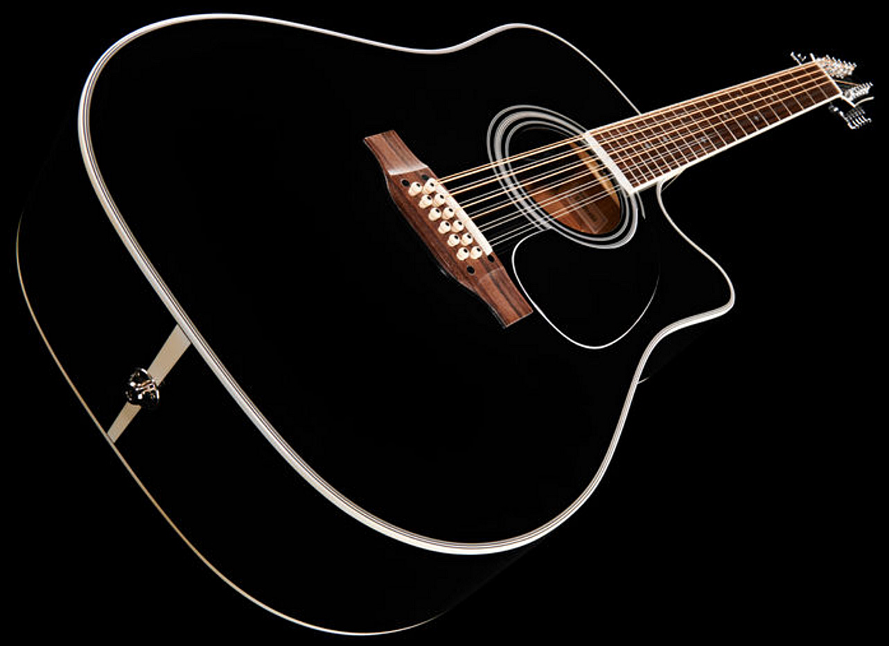 Takamine Ef381sc 12-string Legacy Dreadnought Cw 12-cordes Epicea Erable Ct4bii - Black - Electro acoustic guitar - Variation 2