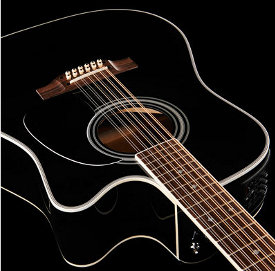 Takamine Ef381sc 12-string Legacy Dreadnought Cw 12-cordes Epicea Erable Ct4bii - Black - Electro acoustic guitar - Variation 3