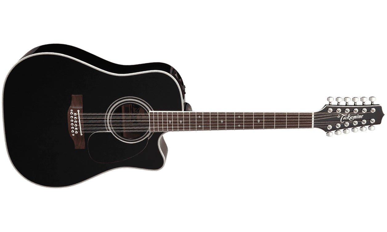 Takamine Ef381sc 12-string Legacy Dreadnought Cw 12-cordes Epicea Erable Ct4bii - Black - Electro acoustic guitar - Variation 1