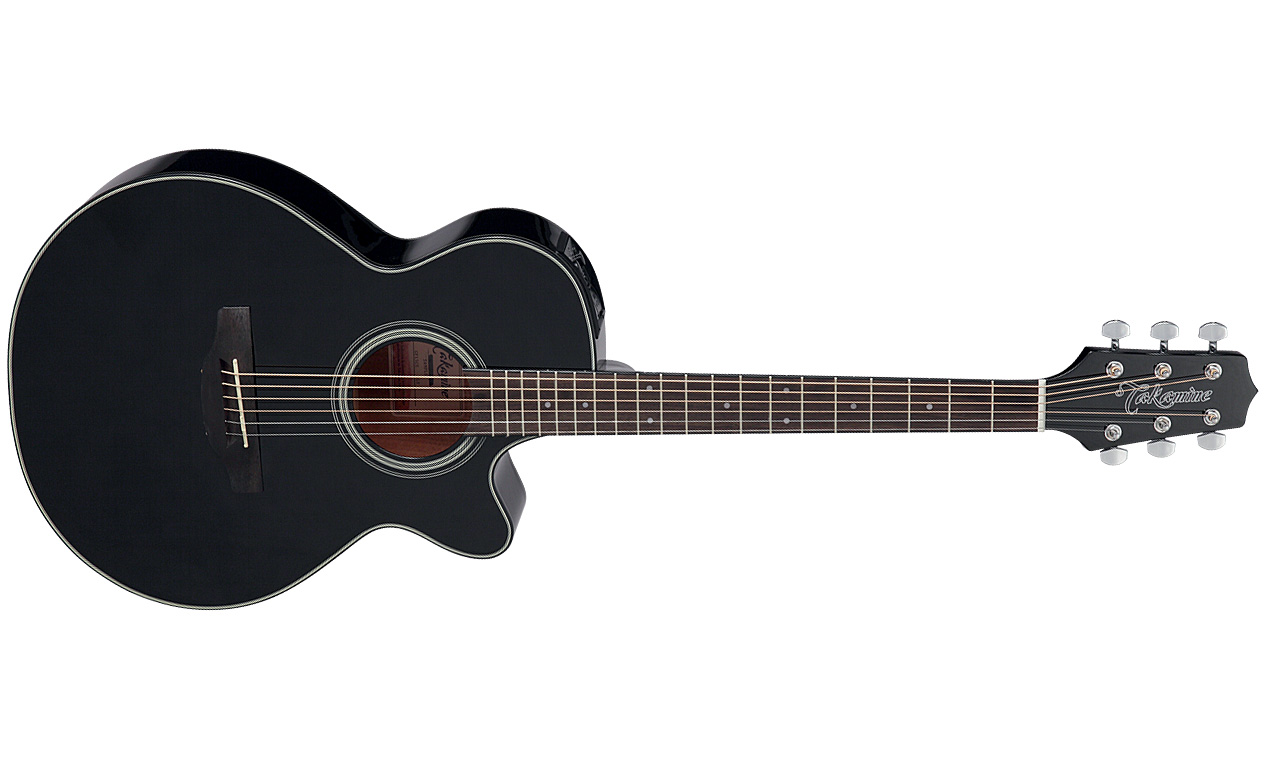 Takamine Gf15ce Blk Fxc Concert Cw Epicea Acajou Rw Tp-4t - Black Gloss - Electro acoustic guitar - Variation 1