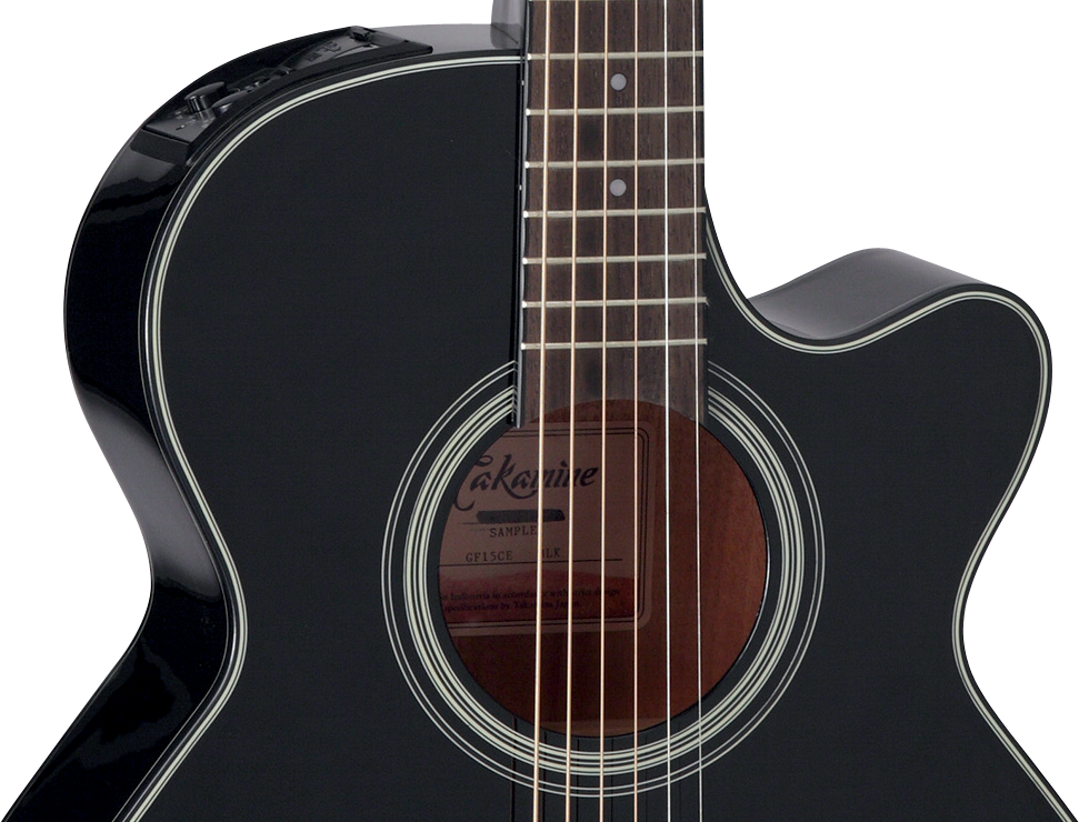 Takamine Gf15ce Blk Fxc Concert Cw Epicea Acajou Rw Tp-4t - Black Gloss - Electro acoustic guitar - Variation 2