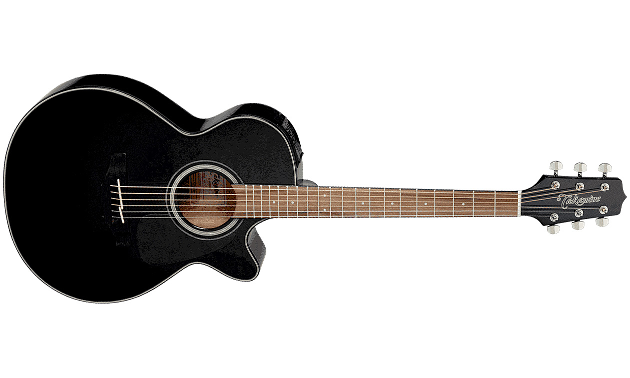 Takamine Gf30ce-blk Grand Concert Cw Epicea Palissandre - Black Gloss - Electro acoustic guitar - Variation 1