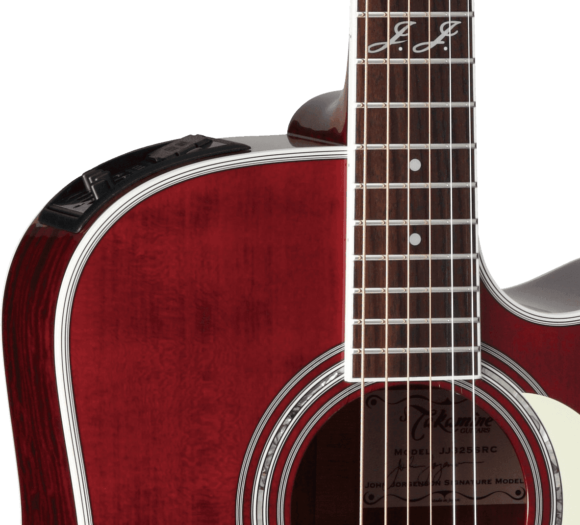 Takamine John Jorgenson Jj325src Jap Dreadnought Cw Epicea Bubinga - Red Satin Gloss - Electro acoustic guitar - Variation 2