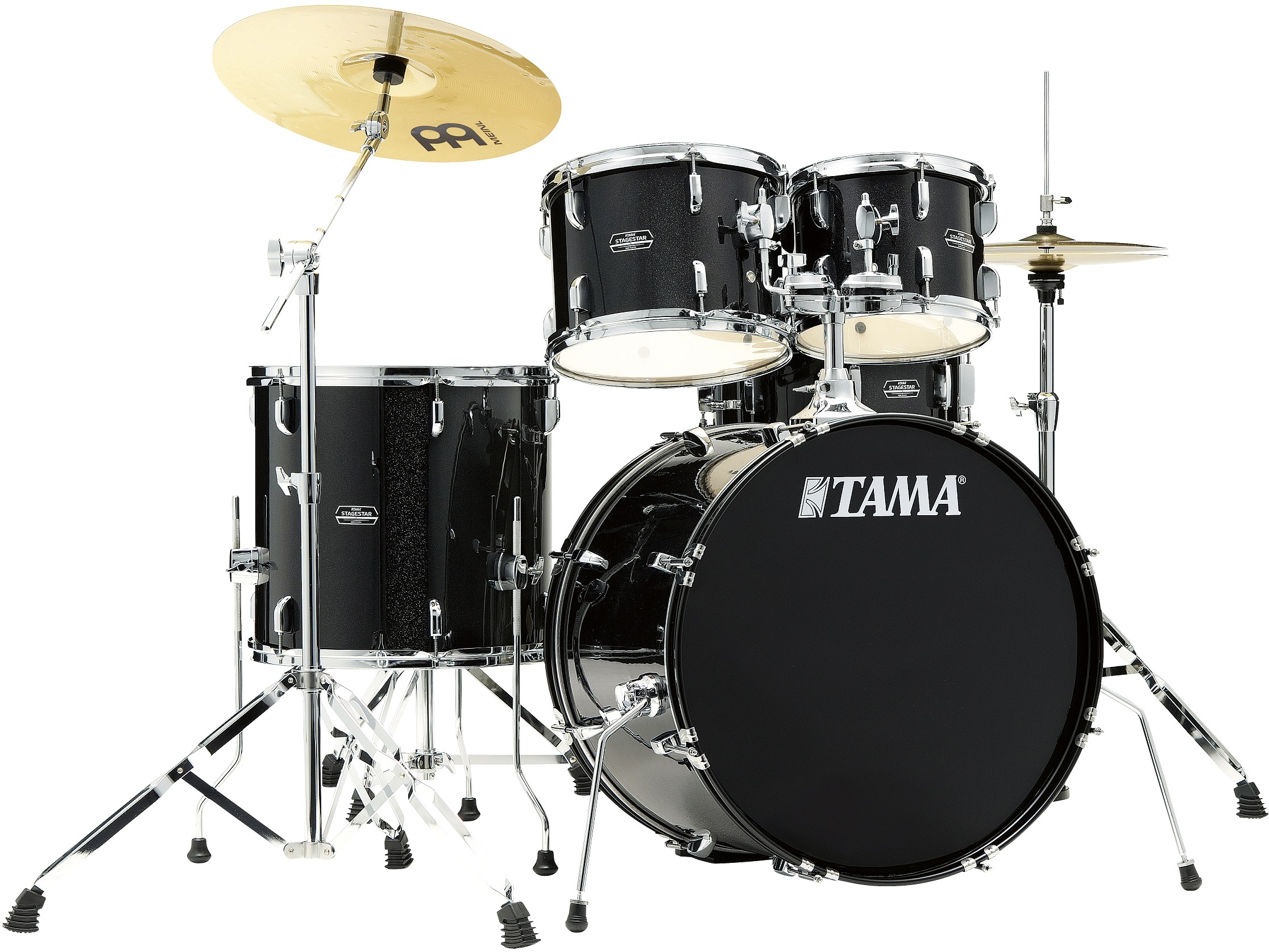 Tama Stagestar St52h5 22 Poplar Kit - 5 FÛts - Black Night Sparkle - Strage drum-kit - Main picture