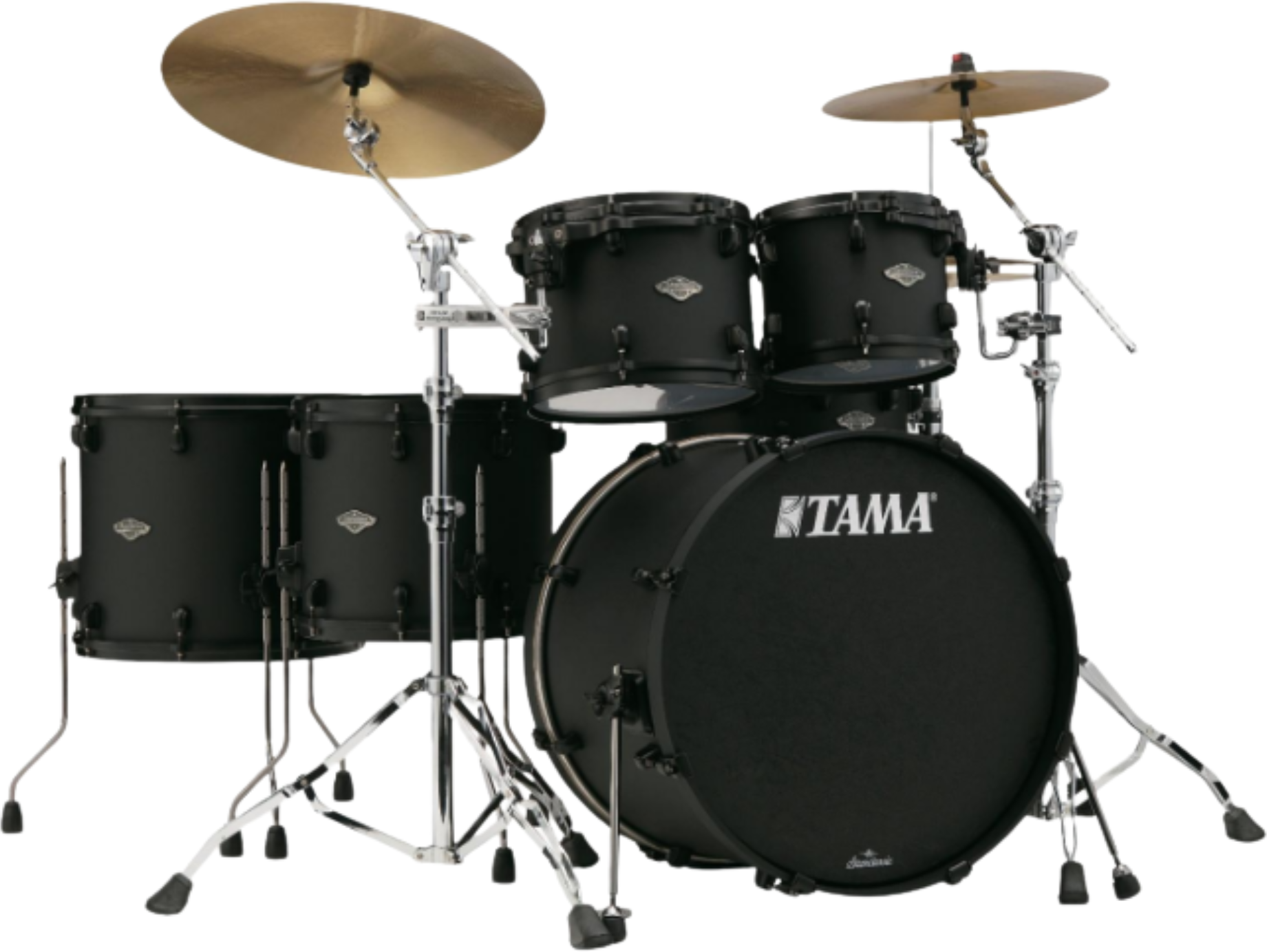 Tama Starclassic Performer Limited Ed. Blacked Out Black - 5 FÛts - Fat Black - Rock drum kit - Main picture