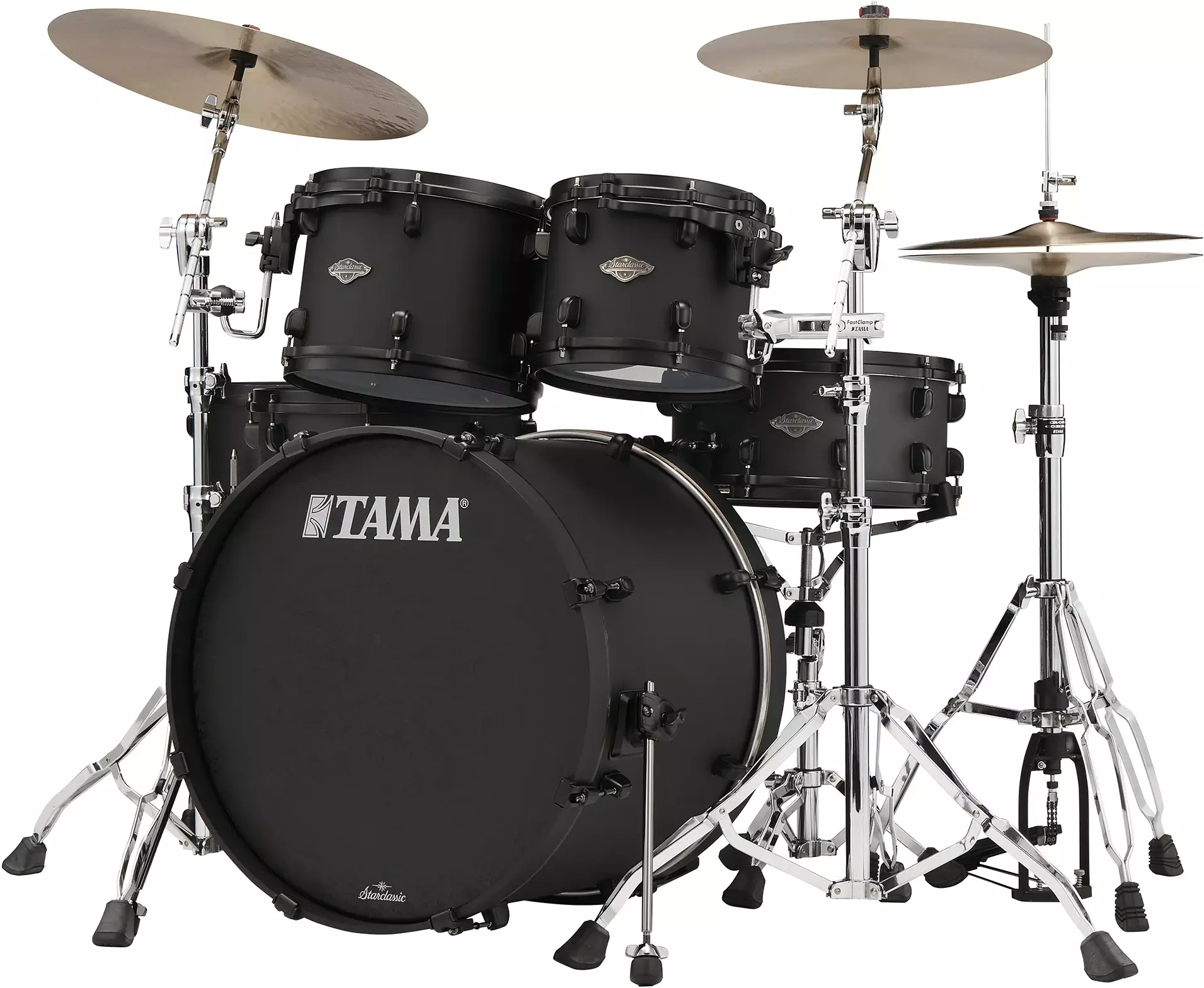 Tama Starclassic Performer Limited Ed. Blacked Out Black - 5 FÛts - Fat Black - Rock drum kit - Main picture