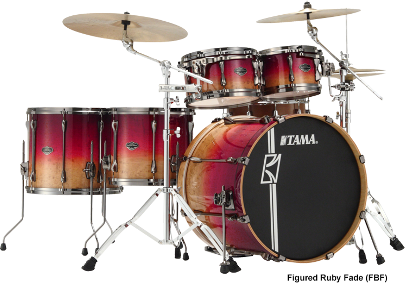 Tama Superstar Hyper-drive Limited Edition Ml52hlzbsg-fbf - Figured Ruby Fade - Standard drum kit - Main picture