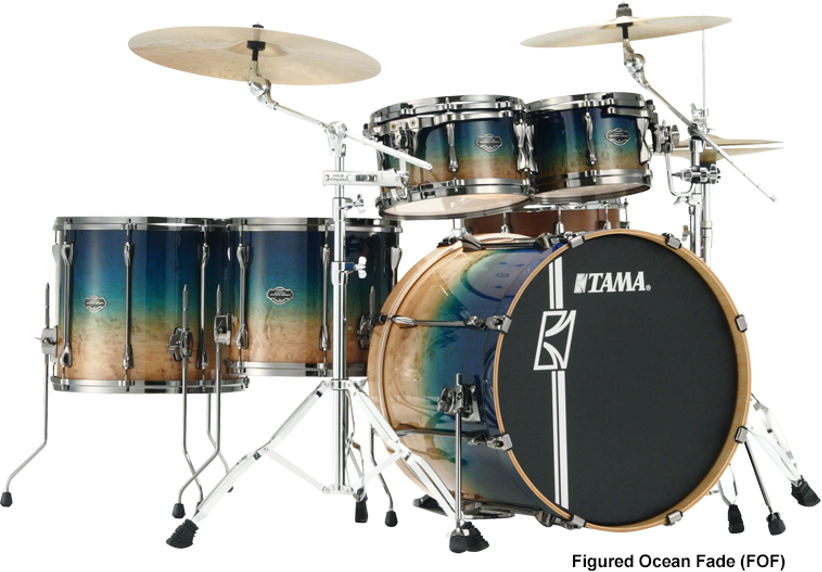 Tama Superstar Hyper-drive Limited Edition Ml52hlzbsg-fof - 5 FÛts - Figured Ocean Fade - Standard drum kit - Main picture