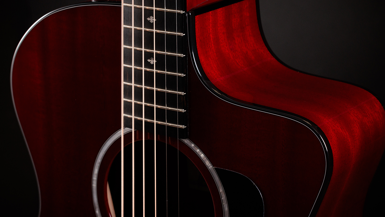 Taylor 224ce Plus Special Edition Grand Auditorium Cw Acajou Sapele Eb Es2 - Trans Red - Folk guitar - Variation 4