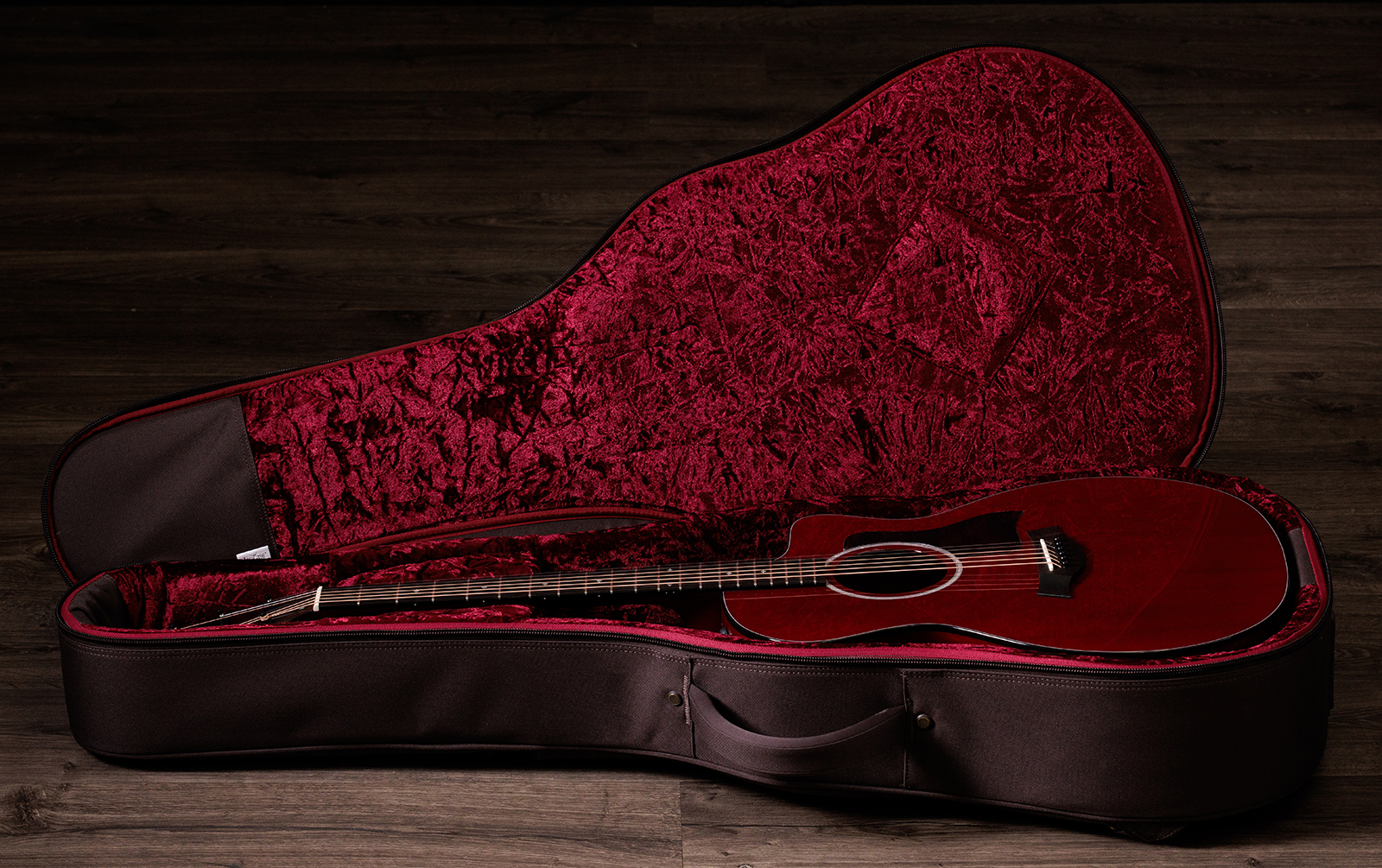 Taylor 224ce Plus Special Edition Grand Auditorium Cw Acajou Sapele Eb Es2 - Trans Red - Folk guitar - Variation 8