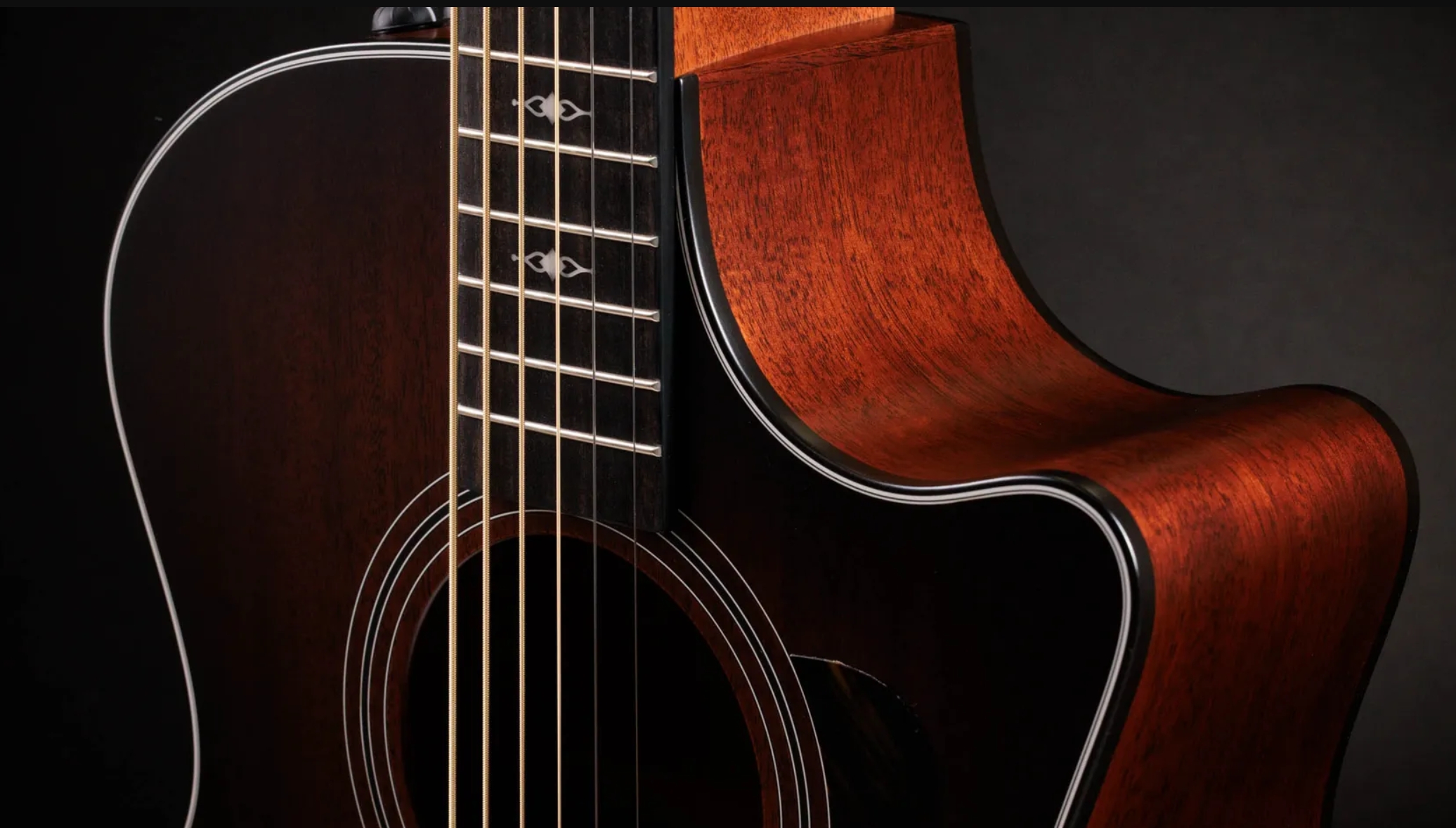Taylor 324ce Baritone 6 Ltd Grand Auditorium Cw Tout Acajou Eb Es2 - Shaded Edgeburst Top Satin - Folk guitar - Variation 3