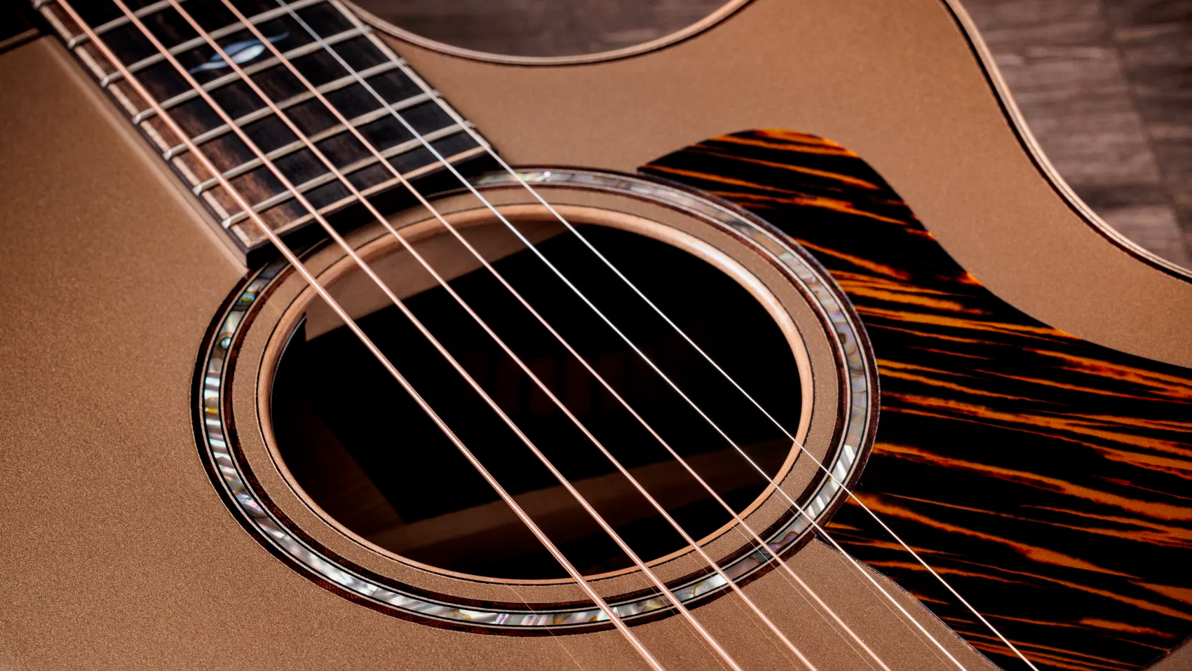 Taylor 814ce Ltd Casablanca Beige Top - Casablanca Beige Metallic - Folk guitar - Variation 3