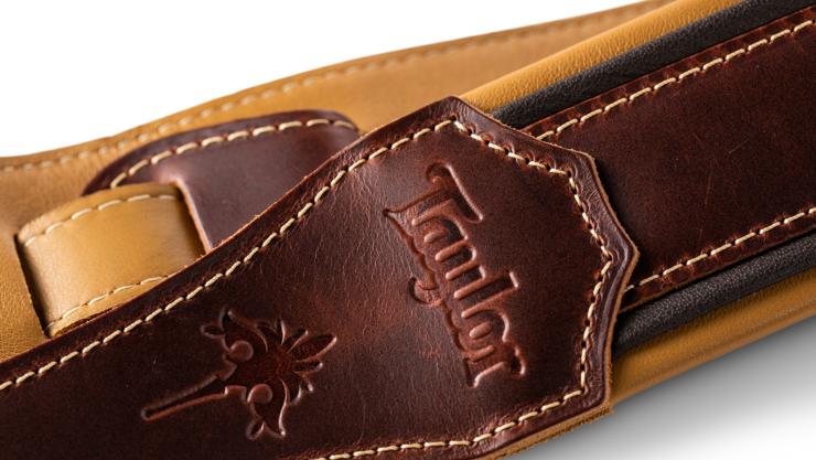 Taylor Ascension Strap Cordovan Leather 2.5 Inches Cordovan Black Butterscotch - Guitar strap - Variation 3