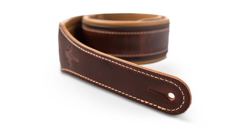 Taylor Ascension Strap Cordovan Leather 2.5 Inches Cordovan Black Butterscotch - Guitar strap - Variation 4