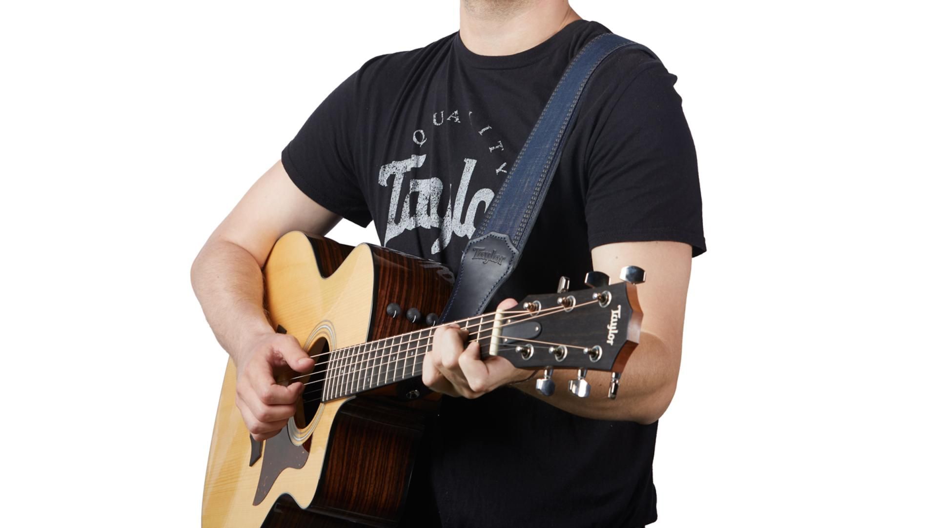 Taylor Blue Denim Guitar Strap 2.5-inc Navy Edge 4300-25 - Guitar strap - Variation 4